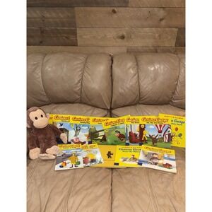Lot of 13 Curious George Books PB/HC  w/ Curious George Plush Book Buddy
